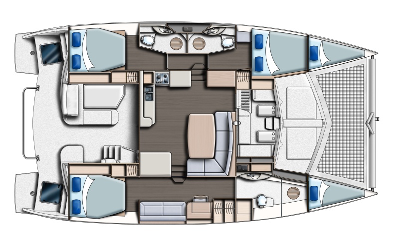rzut katamaranu Leopard 44