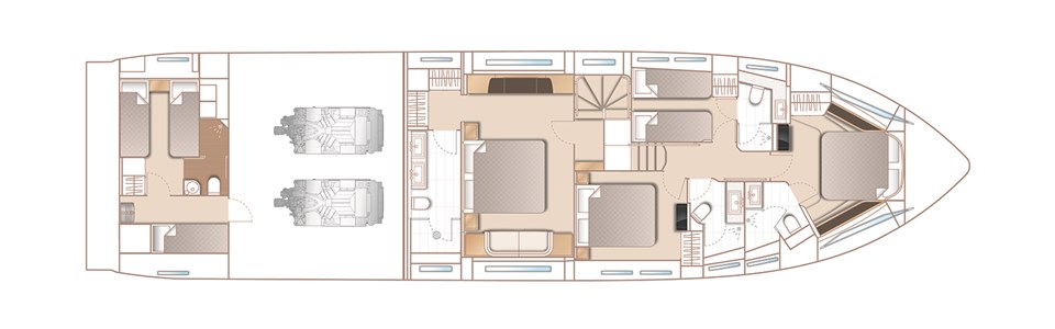 Rzut jachtu Princess 75